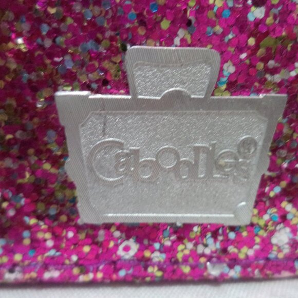 Caboodles Travel Case Glitter Small inside mirror Travel purple silver 4.5" x 7" - Picture 3 of 11